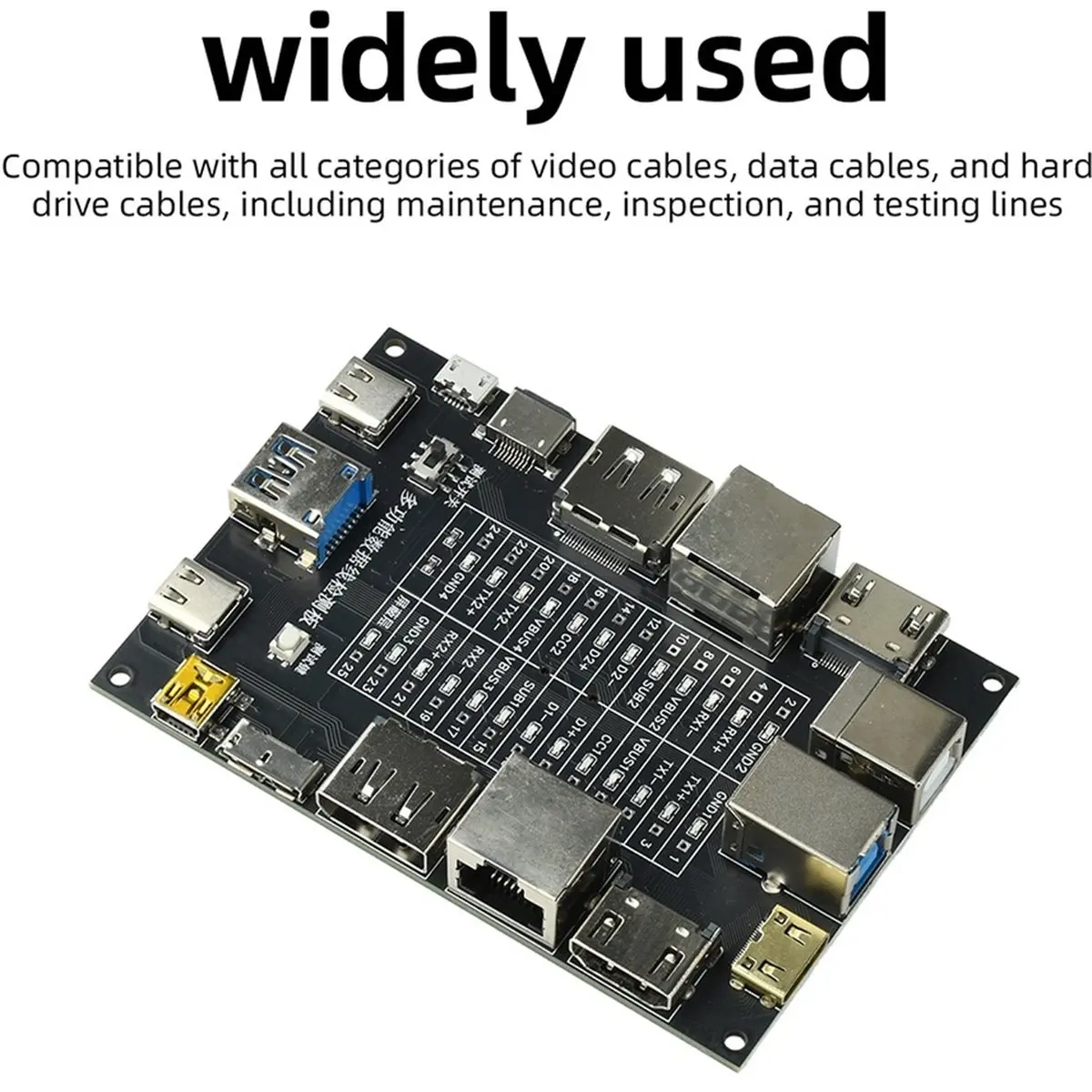 Фото 【СОВМЕСТНОМУ ВНИЗУ】 USB-тестер кабелей Type-C, Type-B, Micro, плата для проверки короткого замыкания, детектор неисправностей кабелей передачи данных №2
