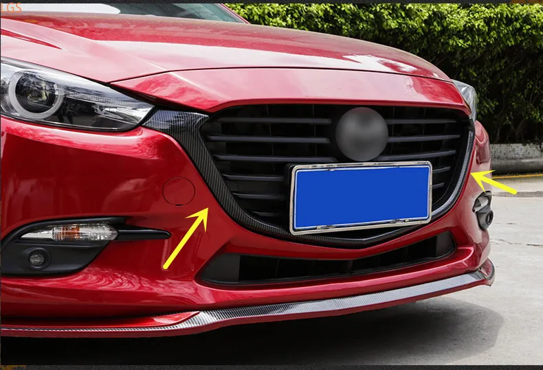 

For Mazda 3 Axela 2017-2019 High-quality Abs Chrome Front Grille Decorative Strip Anti-scratch Protection Car Styling K