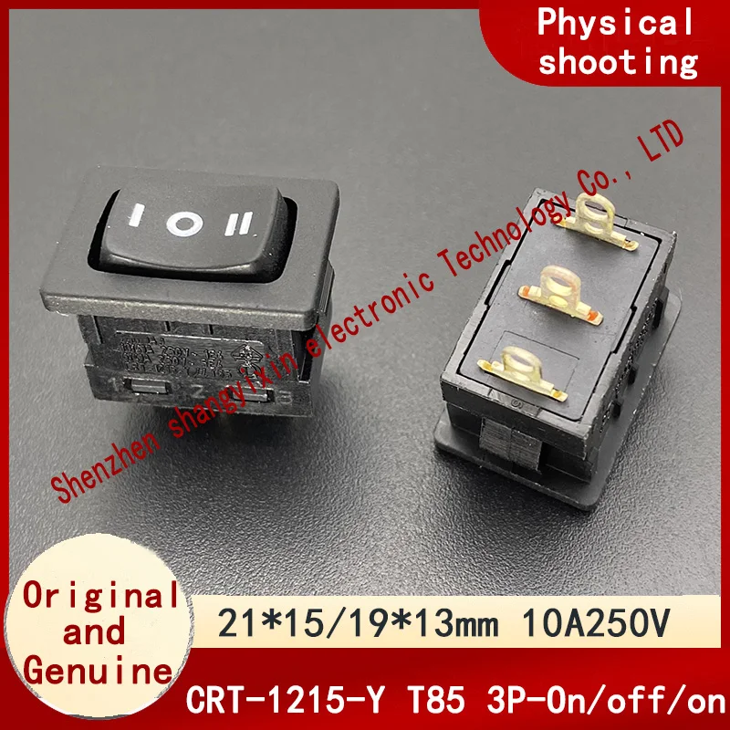 

Оригинальный быстродействующий 3-контактный кнопочный переключатель питания CRT-1215-Y T85 10A250V с открытым отверстием 13*19 мм