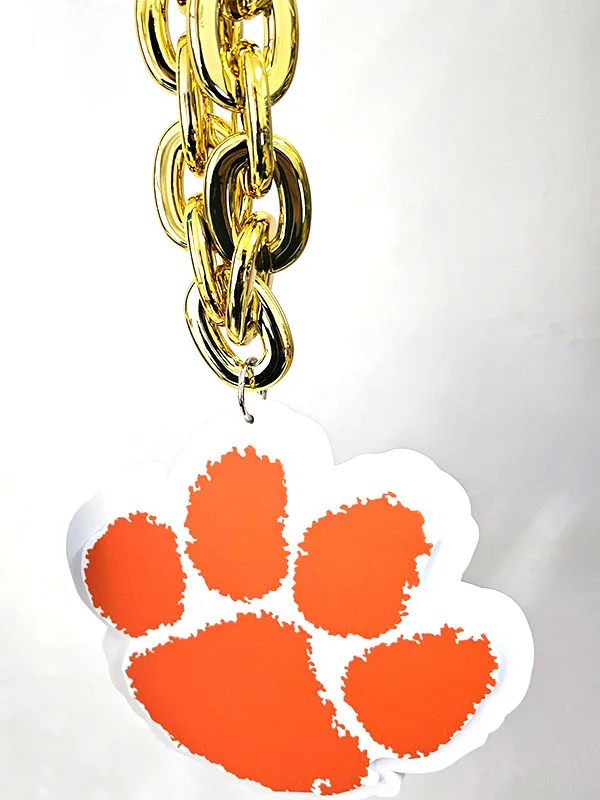 Customize NCAA team College Oversized 3D EVA Foam Necklace Clemson Tigers football Fan Chain Fanfave Fanchains
