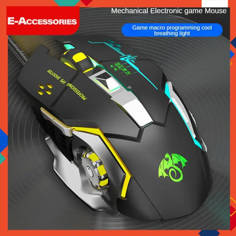 

6 Buttons 3500dpi Silent Click Wired Mouse 4-speed Dp Adjustable Programming Gaming Mice Ergonomic Esports Game Mouse X6