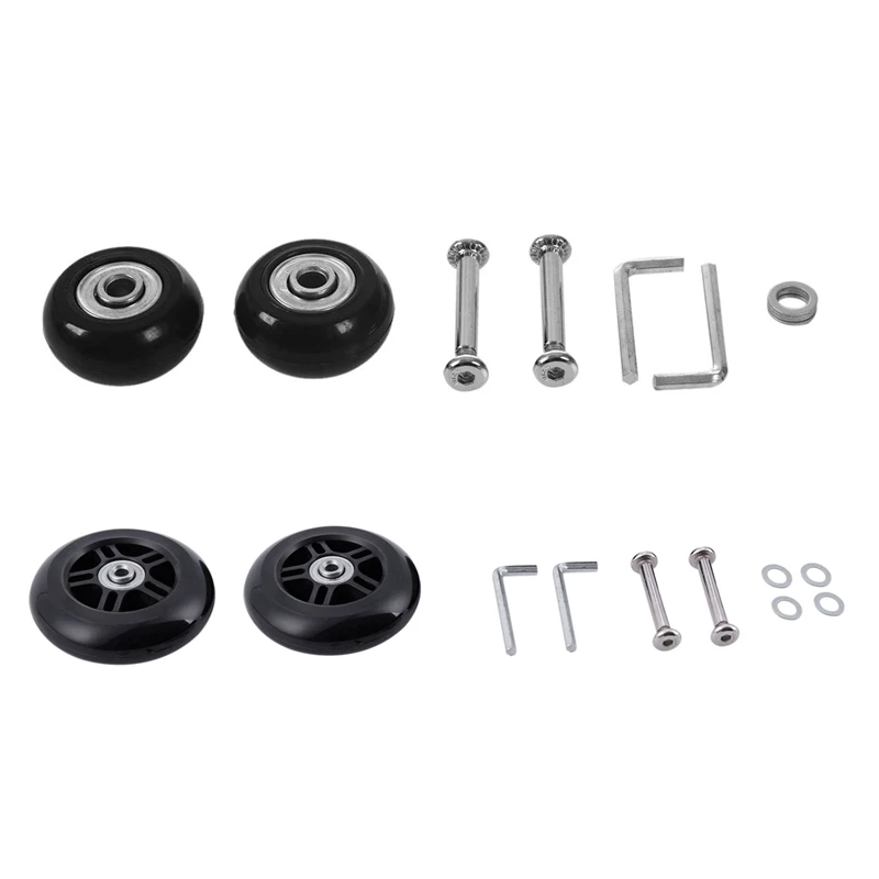 

2 Sets Of OD 35Mm & 2 Set Luggage Suitcase Replacement Wheels Axles And Wrench Repair Set 84X24mm