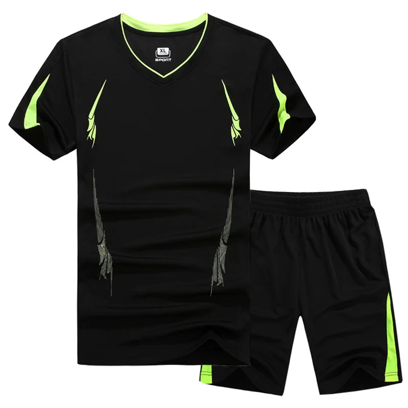 Спортивный костюм мужской из двух предметов футболка и шорты одежда для бега