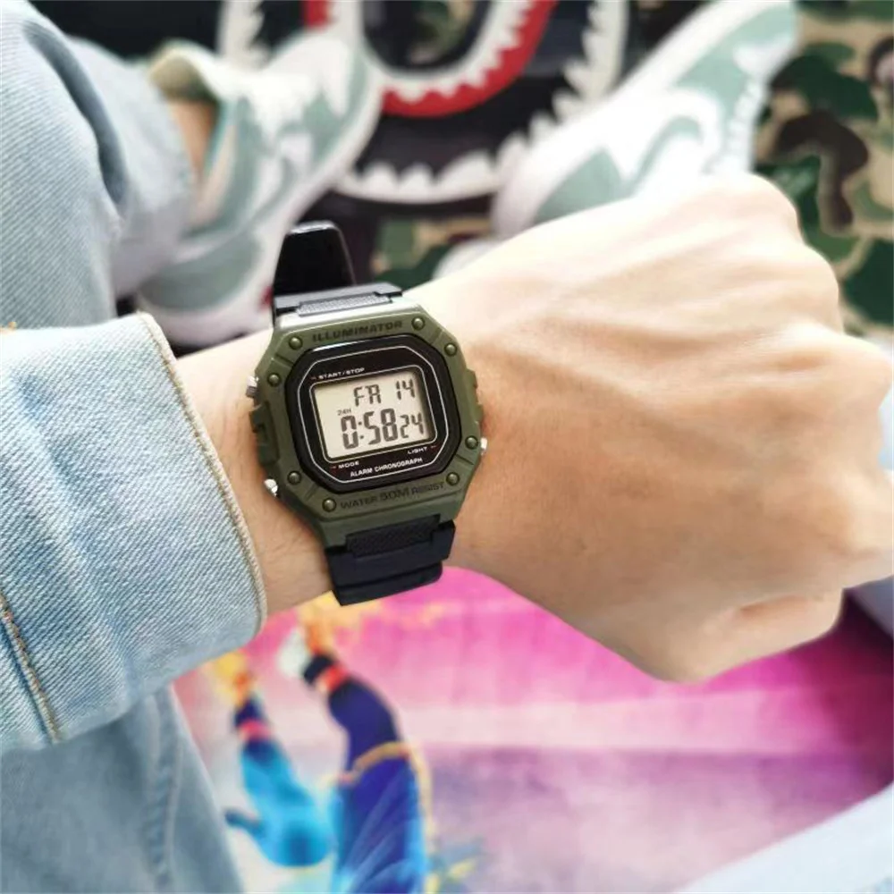 18mm Rubber Strap for Casio AQ-S810W/S800W AE-1000W SGW-400H/300H/500H W-735H Men's Replacement Silicone Watch Band Accessories