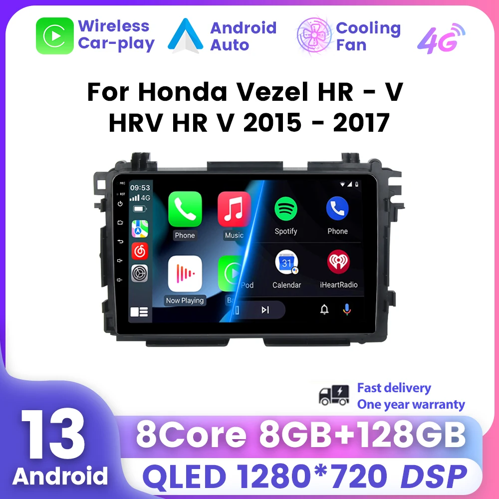 Автомобильное радио YELLOBERRY 2Din Android для Honda HRV Vezel XRV 2013-2018 с мультимедийным плеерным