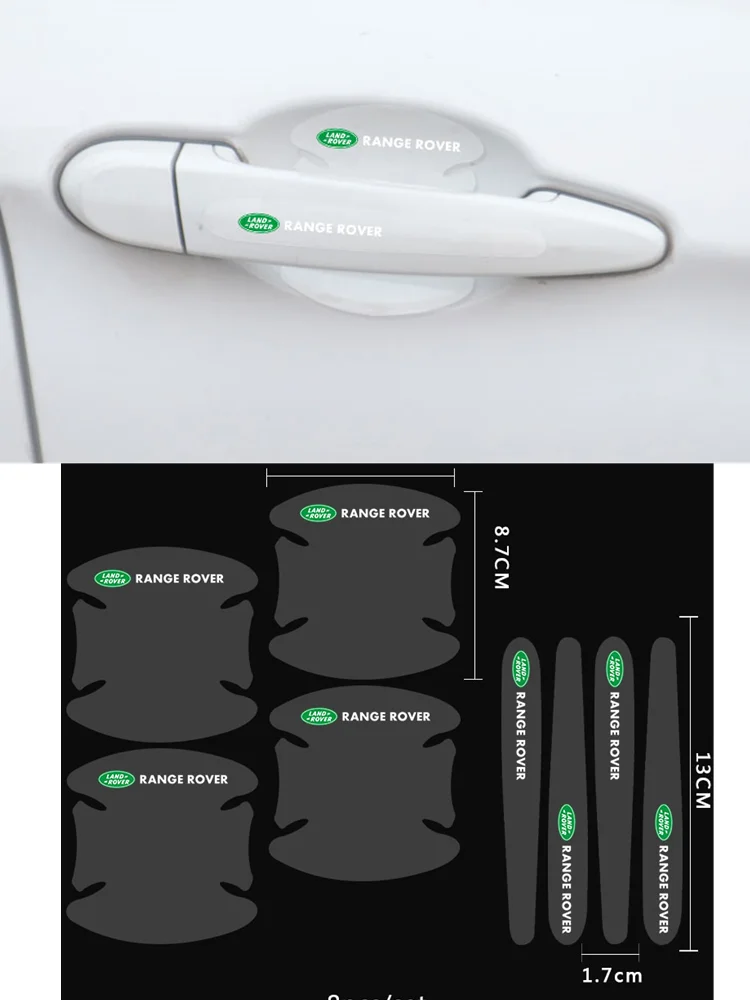 

8 шт. Прозрачная защитная наклейка на дверную ручку автомобиля для Land Rover Range Rover Discovery Velar Evoque Freelander Defender