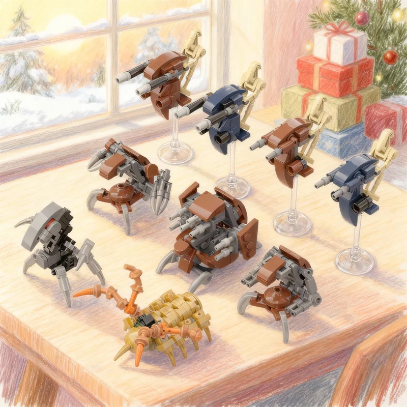 Фото Набор строительных блоков MOC Star Battle CIS Droid Pack 2, 379 деталей, конструктор, рождественский подарок, развивающая игрушка, творческая идея для самостоятельной сборки №1