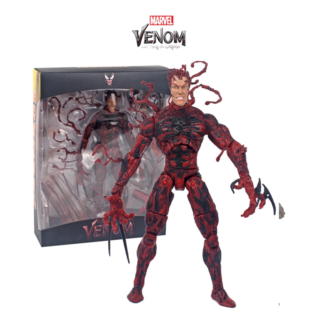 

Marvel Venom Carnage 7" 18CM Action Figure Cletus Kasady Red Symbiote The Amazing Spider Man Villain Select Toys Doll kid gift