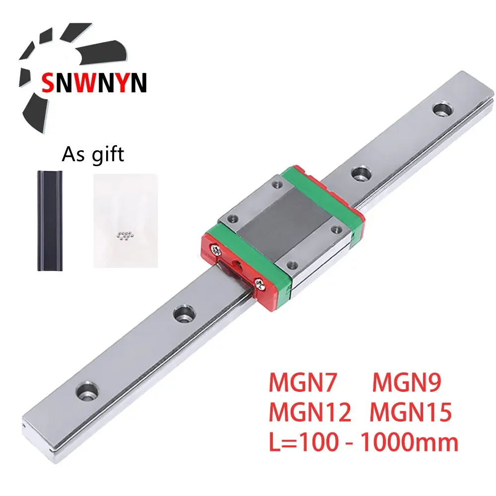

NEW MGN12 MGN7 MGN15 MGN9 100 300 1000mm Miniature Linear Rail Slide 1pc MGN9 Linear Guide+1pc MGN9H Carriage 3D Printer Parts