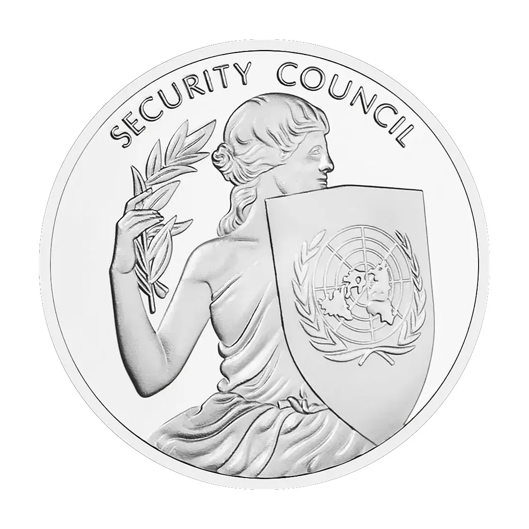 

Посеребренная сувенирная монета United Nations Security Council