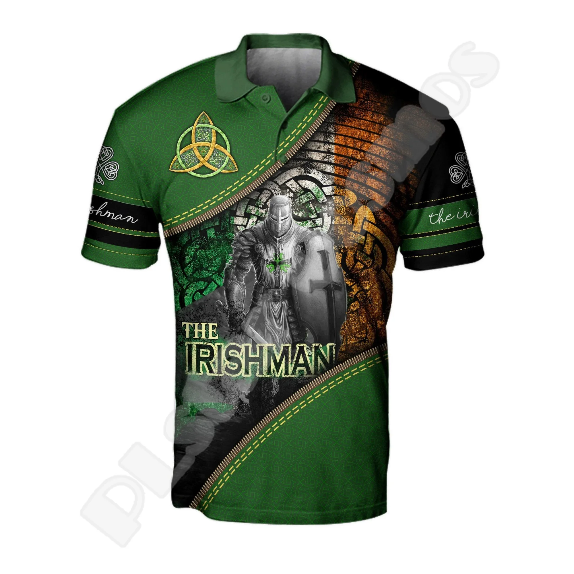 Рубашка-поло с принтом в виде флага страны Ирландского клевера ирландского Св.