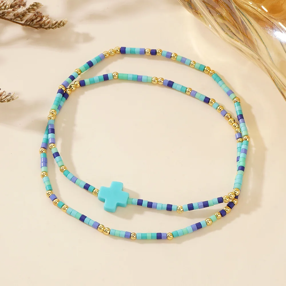 2 шт./комплект женский браслет из медных бусин