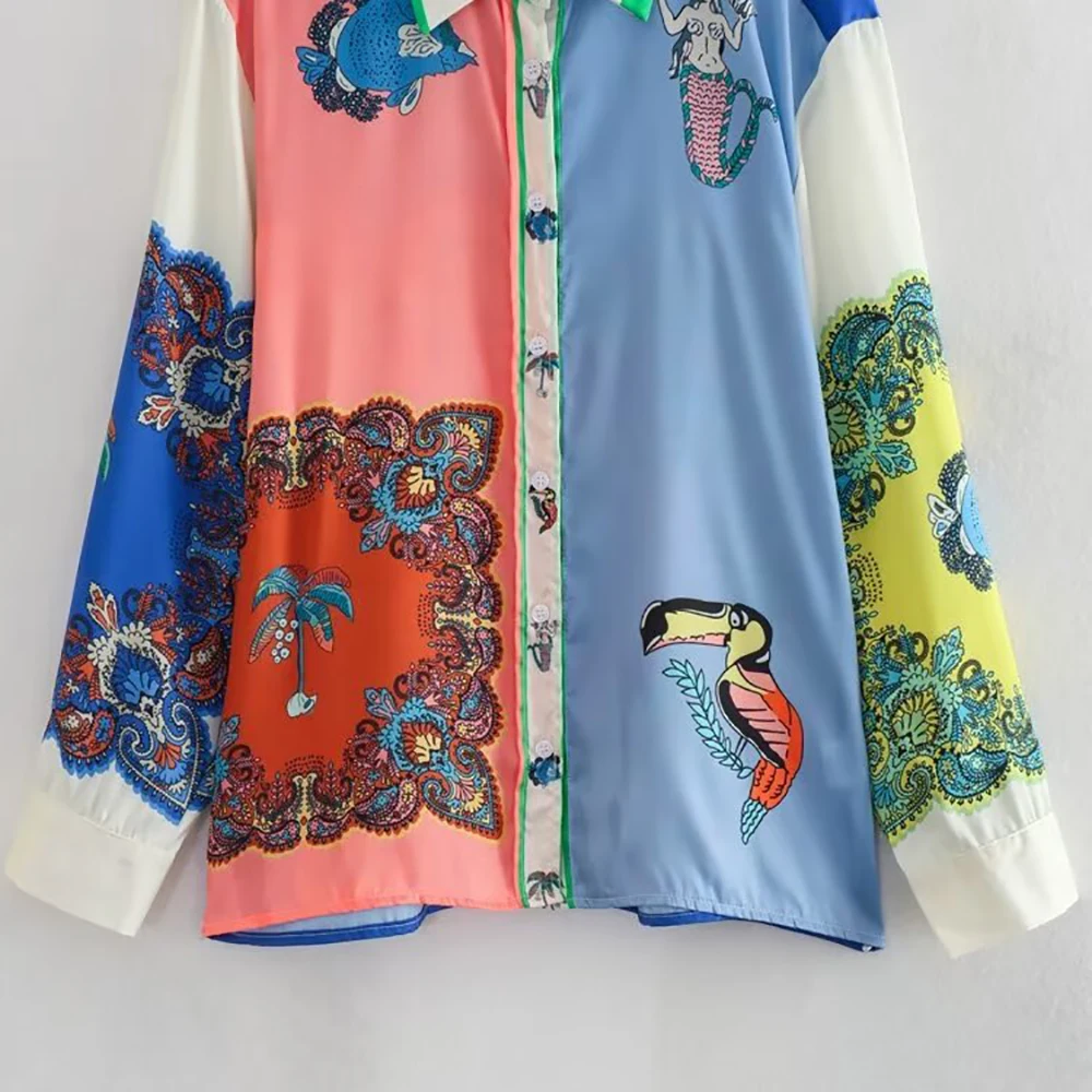 Повседневный летний комплект брюк с цветочным принтом PB ZA женские свободные