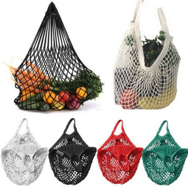 

Reusable String Shopping Fruit Vegetables Grocery Bag Shopper Tote Mesh Net Woven Cotton Shoulder Bag Hand Totes Home Storage Ba