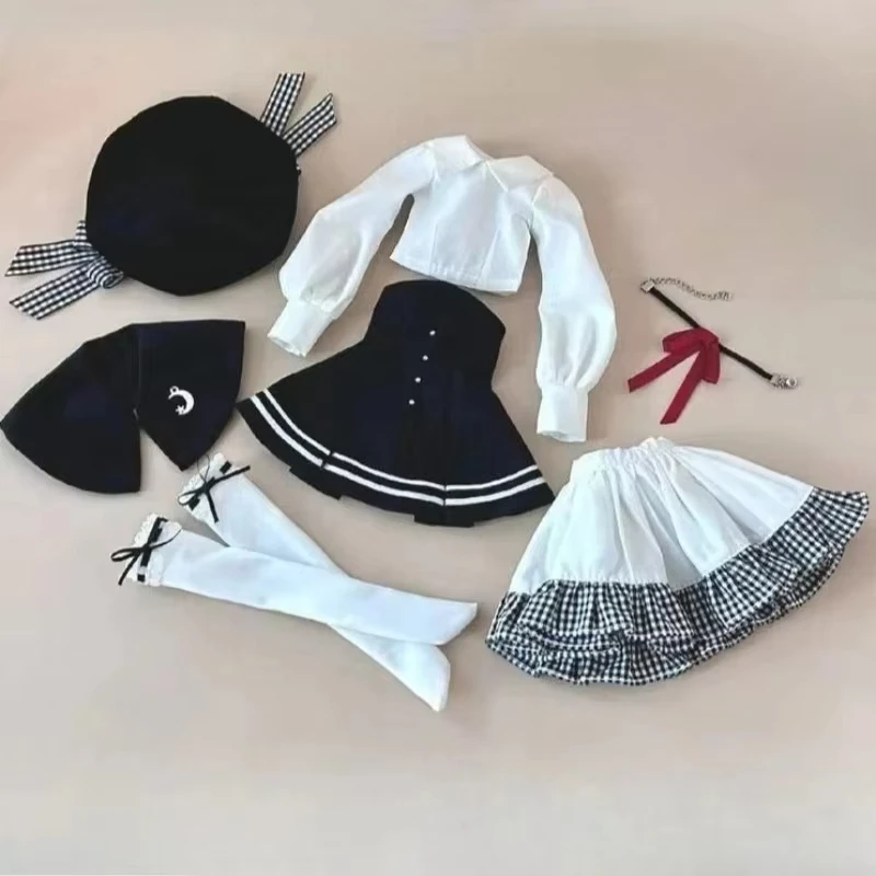 Фото Кавайный комплект одежды для куклы 1/4, подходит для куклы BJD 45 см, модная одежда, игрушки для девочек, аксессуары для переодевания и игры в домик, куклы в комплект не входят. №1