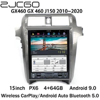zjcgo car multimedia player stereo gps px6 radio navigation android 9 screen monitor for lexus gx460 gx 460 j150 20102020