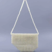 new trend high end exquisite fashionable luxury hand beaded acrylic pearl one shoulder saddle daily popular womens bag 2022 hot