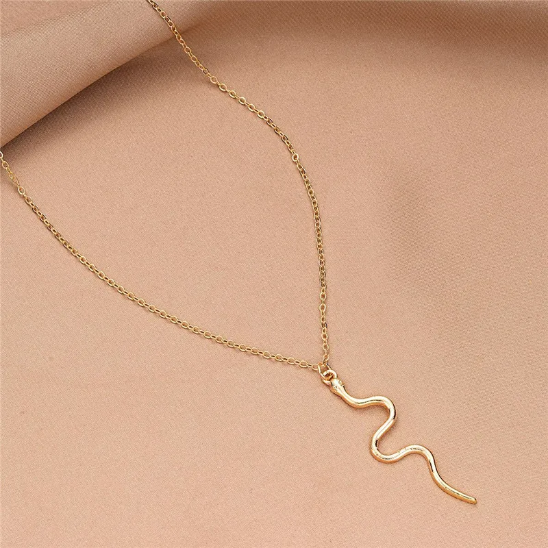 Винтажное ожерелье с подвеской в виде змеи