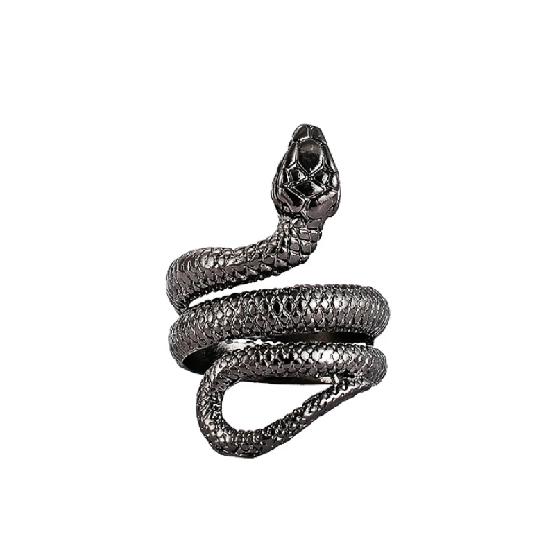 

Punk Bague Vintage Et Couleur Argent Au Style Forme De Serpent ,Boho,Hip Hop, Ajustable,Pour Femme Et Homme,Stainless Steel Ring