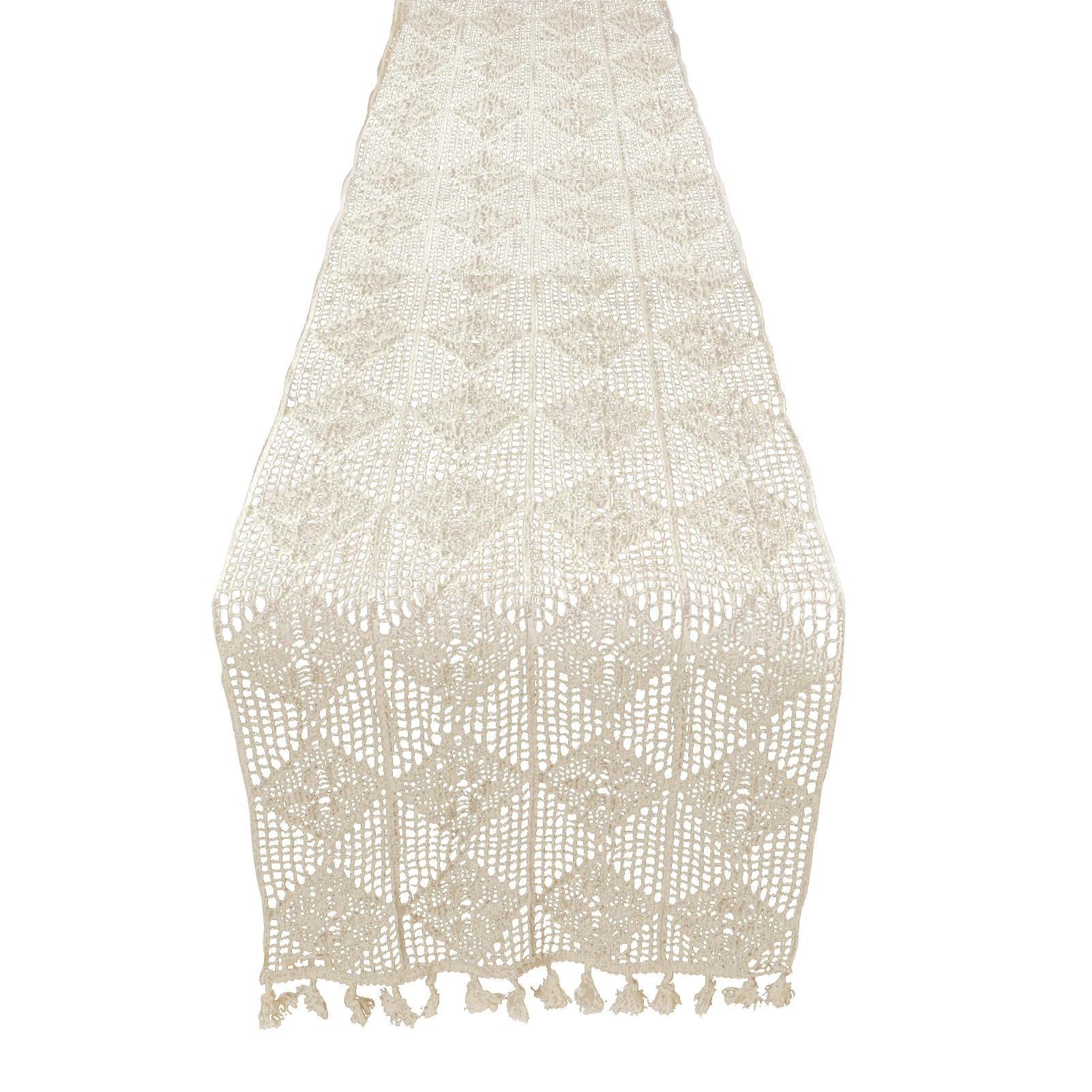 

33cm With Tassels For Wedding Crochet Lace Modern Macrame Table Runner Birthday Gift Home Decor Baby Shower Dining Room