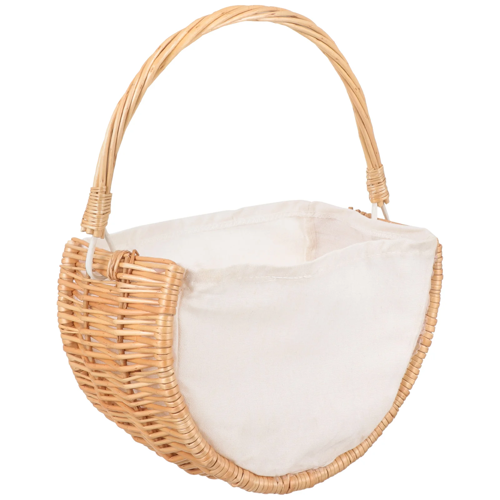 

Elegant Cloth Woven Basket Flower Arrangement Basket Portable Handheld Basket for Wedding