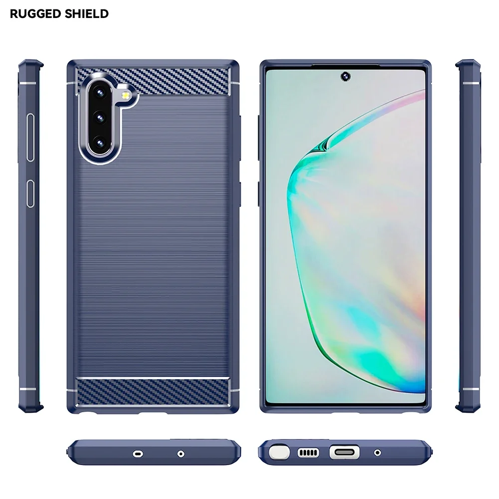 Чехол для Samsung Galaxy Note 10 силиконовый противоударный чехол из ТПУ Carbon Lite + Plus Capa
