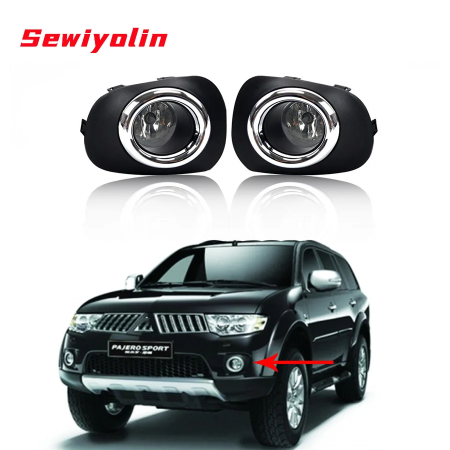 

Fog Lights Lamps Car chrome H11 12V 55W Halogen Bulbs Switch for Mitsubishi PAJERO SPORT/L200/TRITON 2010-2015