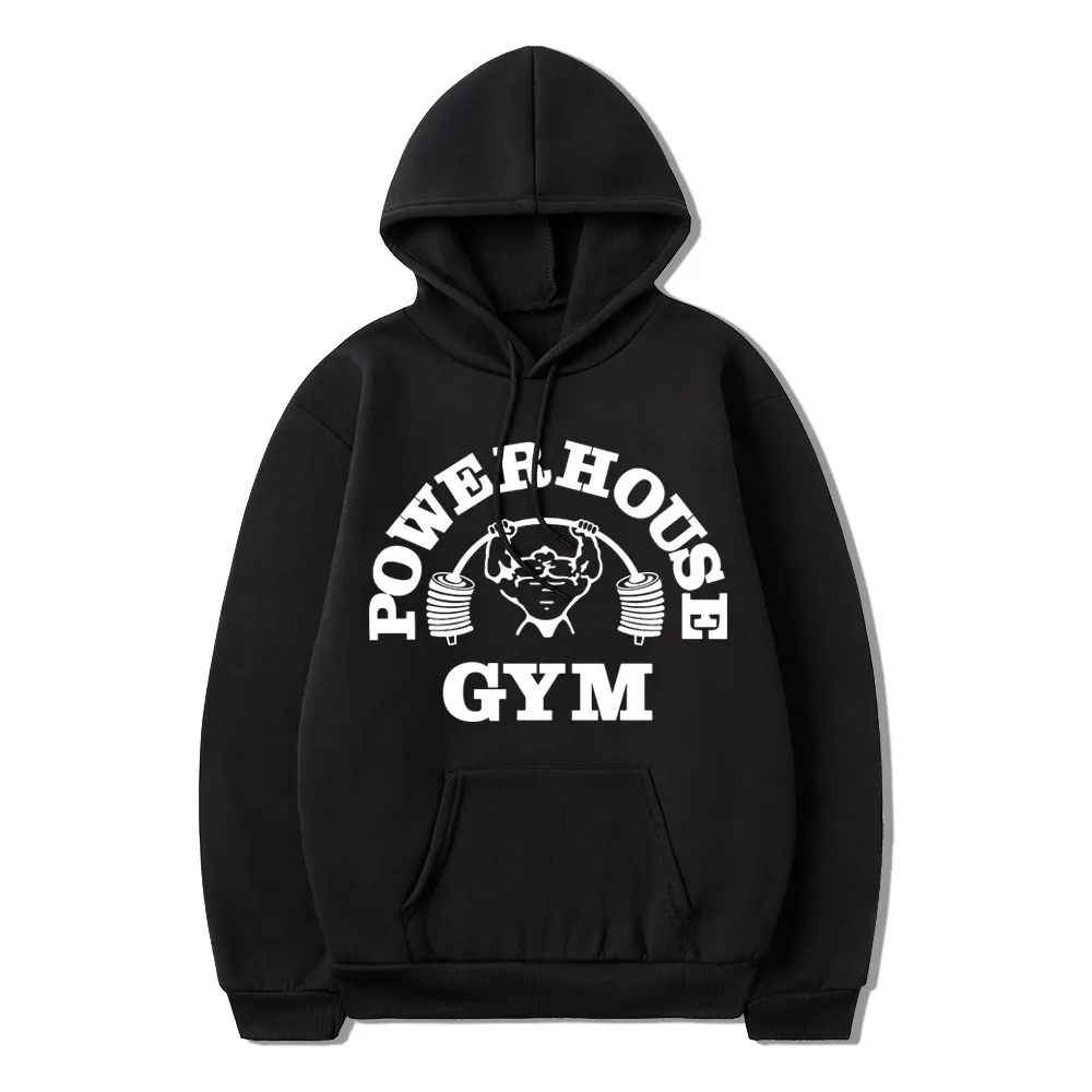 

Powerhouse Gym Graphic Logo Hoodie Harajuku Men Geek Fitness Pullover Gothic Clothes Oversized Long Sleeve Sweatshirt Streetwear