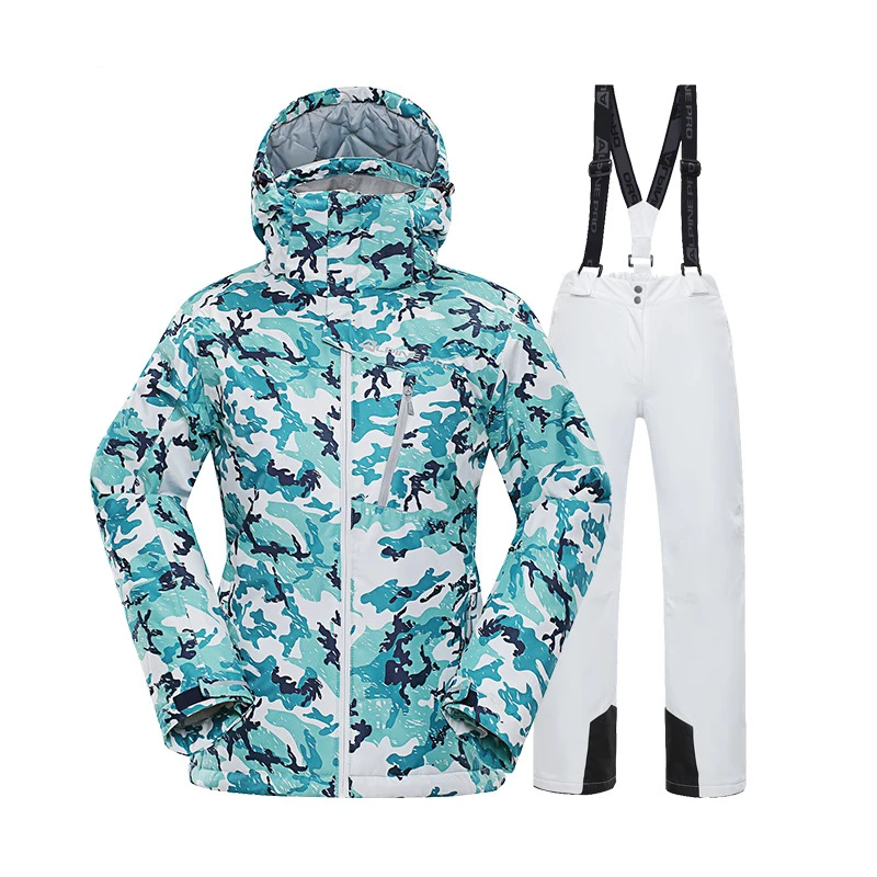 Лыжный костюм для женщин, ветрозащитная Водонепроницаемая теплая зимняя куртка и брюки, зимние костюмы для сноуборда, Брендовая женская Лыжная одежда