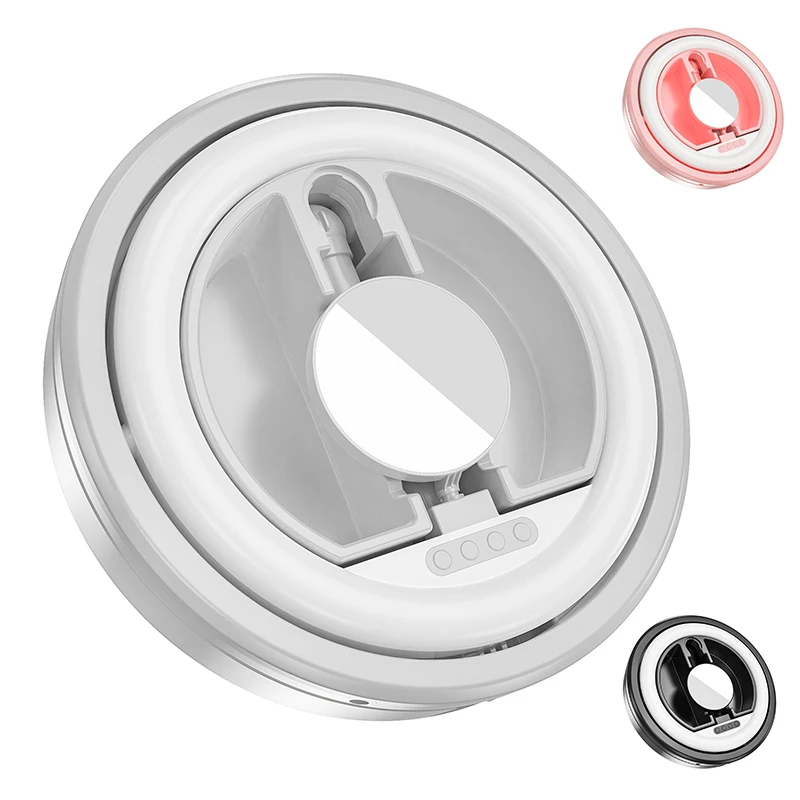 Rotatable LED Ring Light Ring Light With Mirror Phone Clip, Used For Selfie Makeup