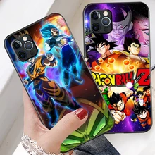 Dragon Ball Anime Phone Case For Funda iPhone 11 12 13 Pro Max 12 Mini X XR XS Max 6 6s 7 8 Plus Funda Soft Celular Black Coque