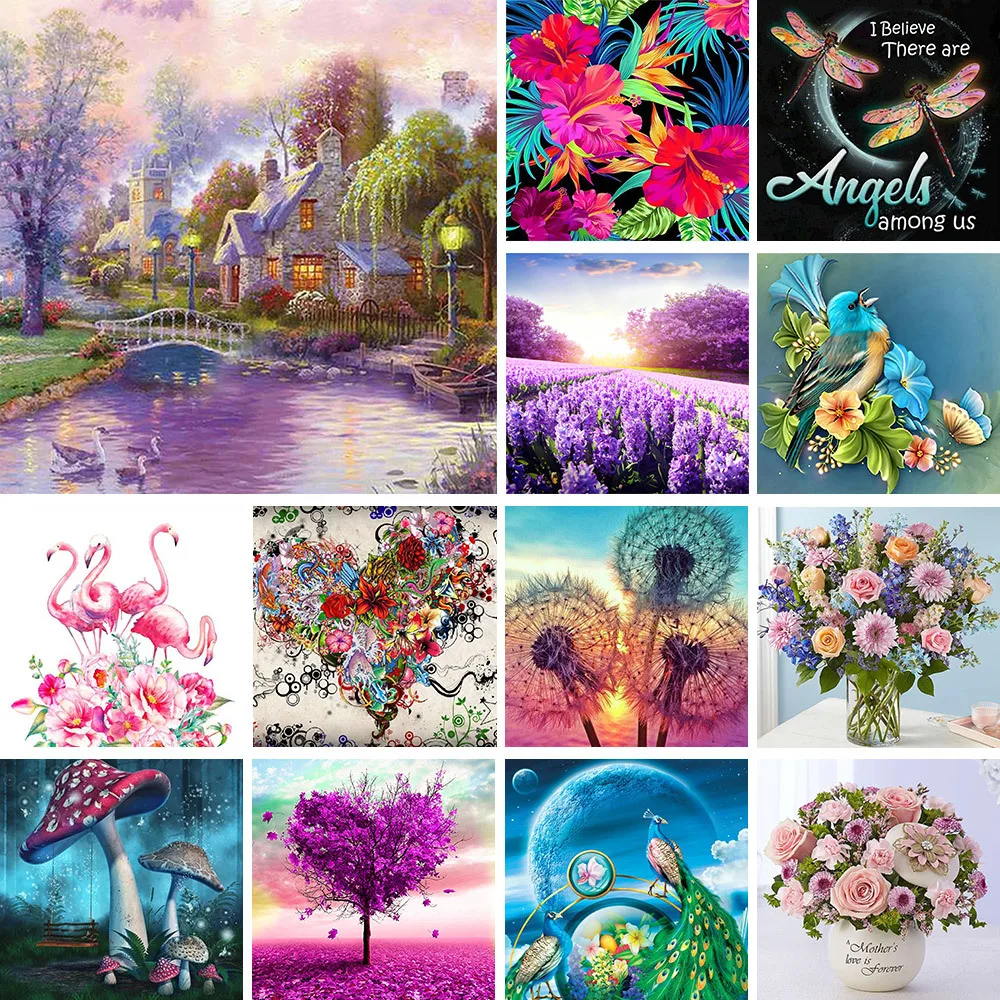 Картина для вышивки крестиком 11CT с изображением пейзажа и цветов | Дом сад