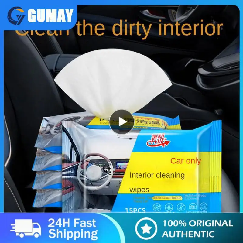 

Multifunctional 15 Draw Car Wipes Convenient Comfortable Decontamination Wet Tissue Paper Gentle Portable Surface Dust Removal