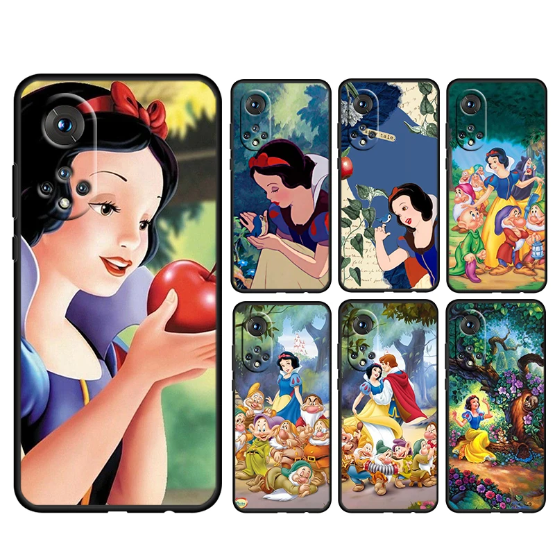 

Disney Snow White For Honor 80 70 60 50 X30 9C 9X 9A 8X MAX Pro Plus Lite SE Soft Silicone Black Phone Case