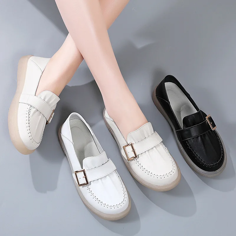 Summer Flat Women's Shoes 2023 Orthopedic Loafers Woman Moccasins Stitched Slip On Ballet Flats For Women Nurse Shoes Medical