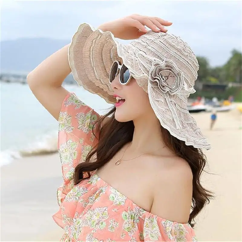 

Sun Hat Women Wide Brim Summer Breathable Cap UV Protection Foldable Beach Hat for Women