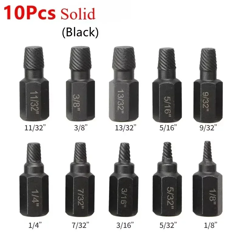 

Хромомолибденовая легированная сталь, закругленный съемник болтов, шестигранная головка, набор многослойных экстракторов для болтов, 10 шт., набор экстракторов для винтов