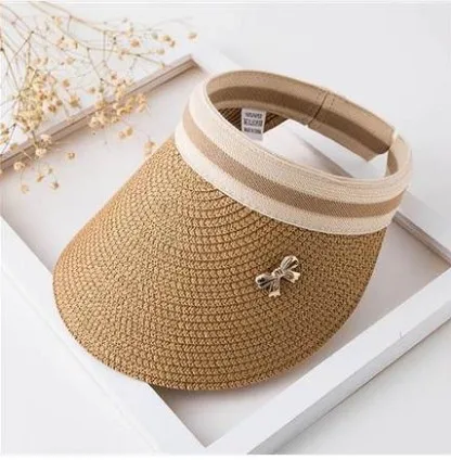 

Empty hat girl summer outing sun protection straw hat Internet celebrity flat hat beach holiday sun shade hat trend