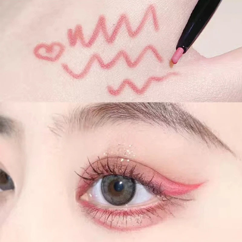 

Red Quick-drying Eyeliner Pencil Lying Silkworm Pen Sweat-proof Not Easy To Smudge High Pigment Eyeliner Last Shiny Eyes Makeup