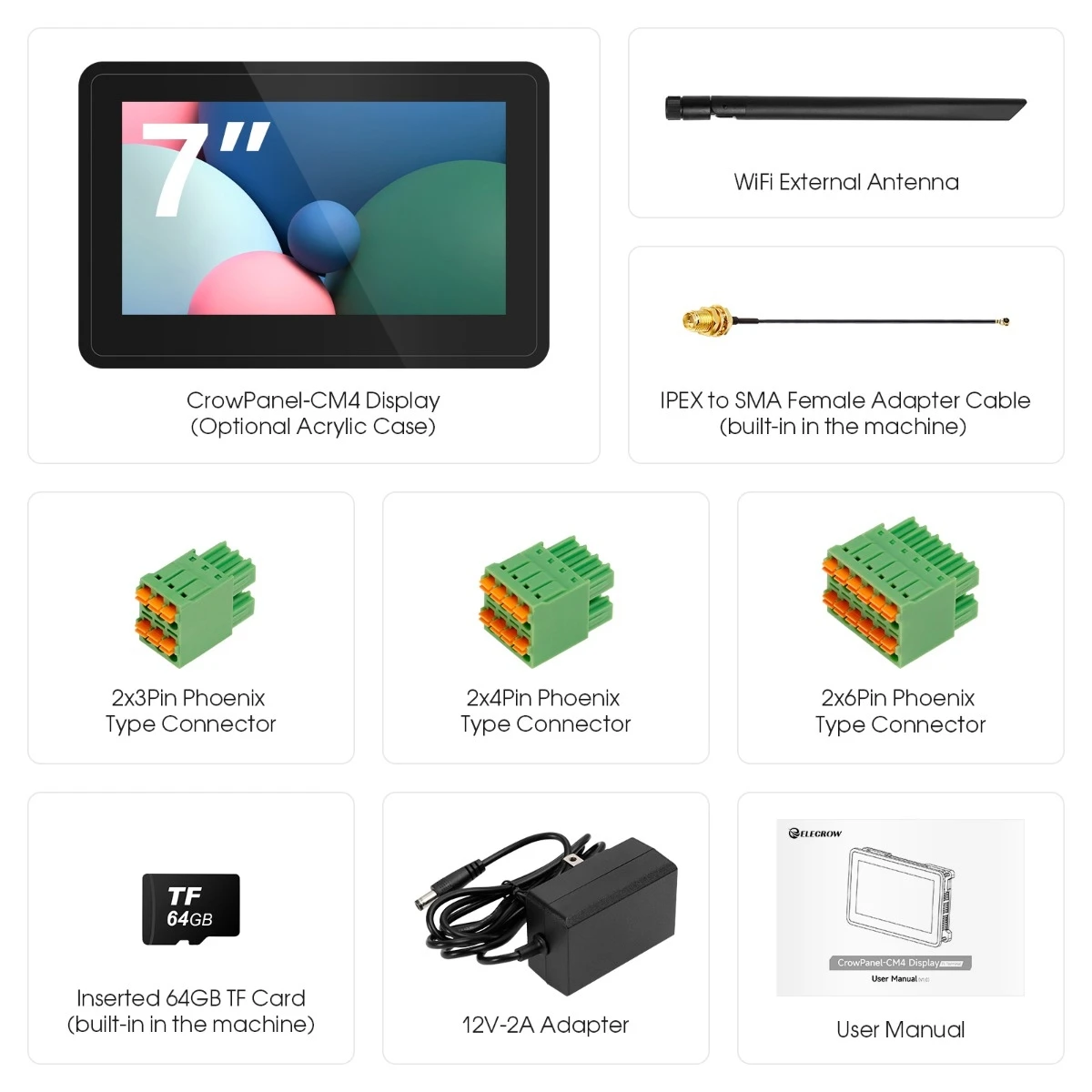 Raspberry Pi CM4 7-дюймовый дисплей модуль HMI терминал с поддержкой Wi-Fi BLE 4G и LoRa