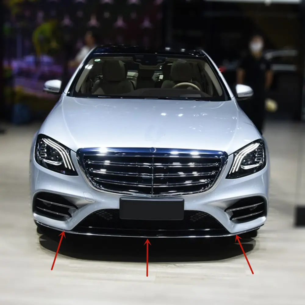 Хромированная накладка переднего нижнего бампера OE #   A 2228857600   A 2228857700 2228857800   Для Mercedes S Class W222 S450L S500L 4MATIC 18-20 (art.: 3920cbb66e088) - 3920cbb66e088