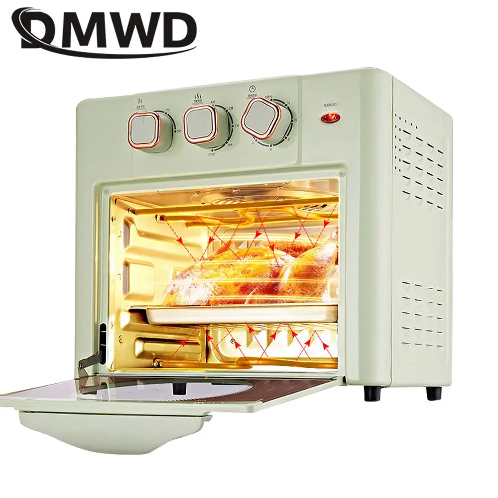 DMWD 18L электрическая духовка, тостер, машина для выпечки хлеба, пиццы, сушилка для фруктов, устройство для выпечки тортов, 60 минут времени, инструмент для барбекю