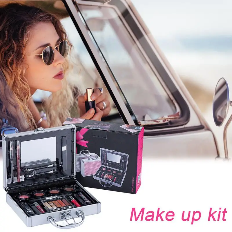 

All-in-1 Long-Lasting Makeup Set Including Lipstick Eyeshadow Brush Eye Pencil Mascara Mirror Multifunctional Cosmetic Box