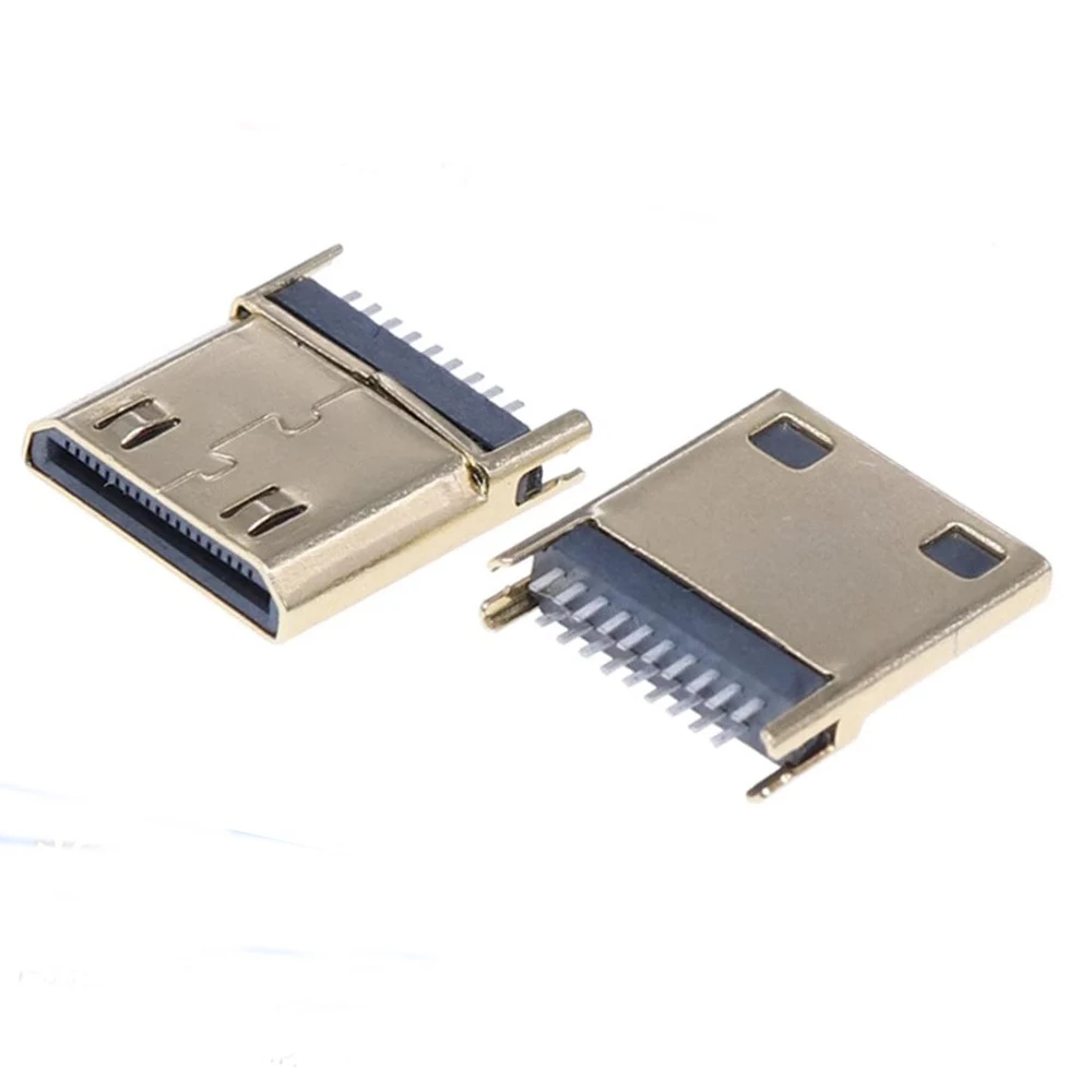 500 шт. позолоченные мини-кусачки для передачи данных HDMI 19P