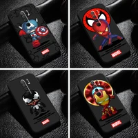 marvel cartoon iron man spiderman for xiaomi redmi 9 6 53 inch phone case coque funda black tpu liquid silicon silicone cover