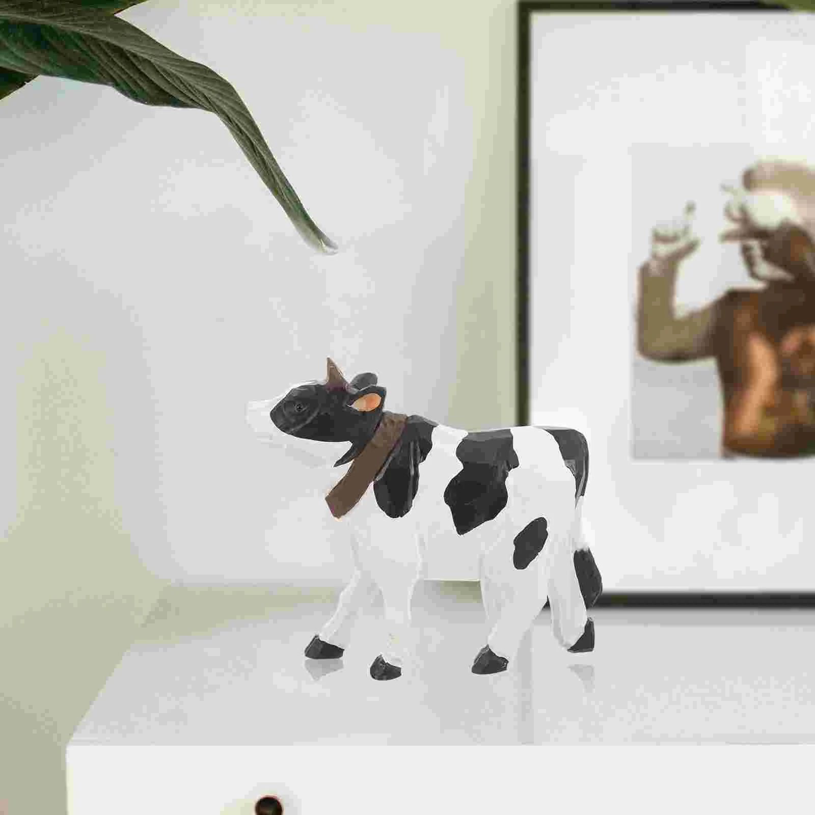 Орнамент Маленькие Статуэтки Корова Декор Статуи Украшения Деревянные Животные