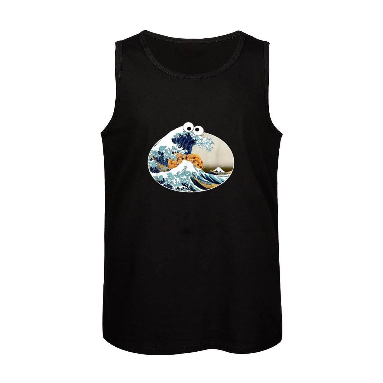 Фото The Great Cookie Eating Wave Off Kanagawa - Майка Googly Tank Top Athletic Fit, быстросохнущая, без рукавов, для тренировок №4