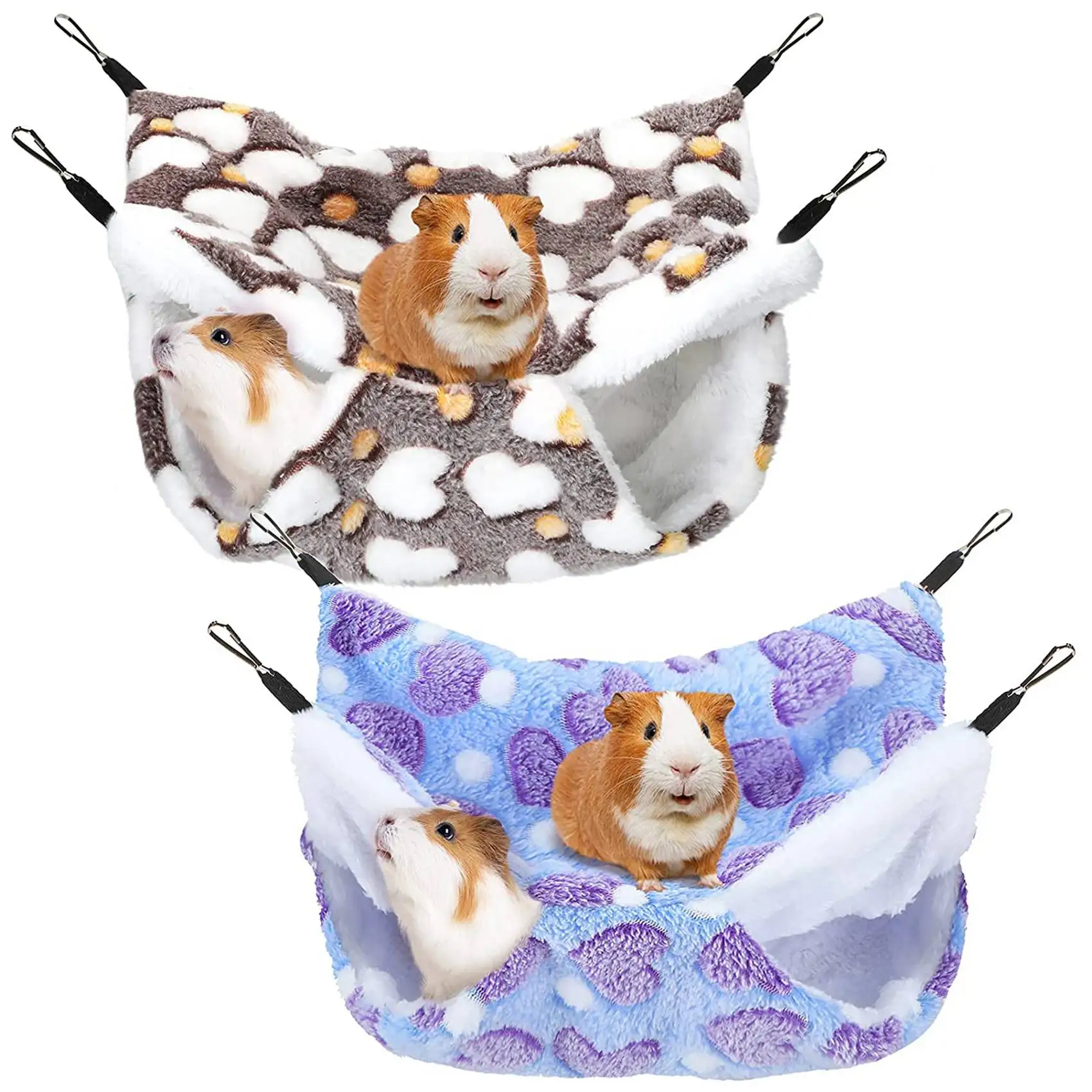 

2 Pieces Guinea Pig Rat Hammock Guinea Pig Hamster Ferret Hanging Hammock Toys Bed for Small Animals Chinchilla Small