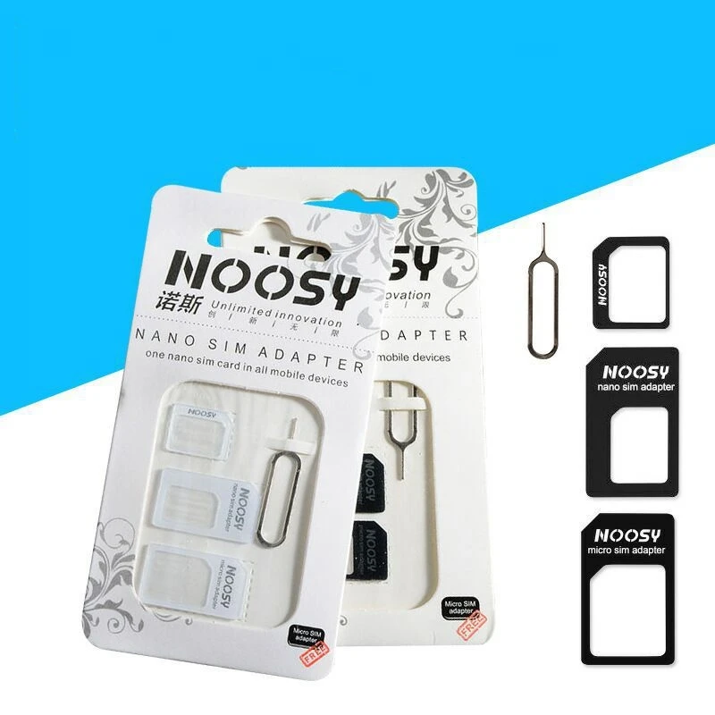 Фото 100 комплектов адаптеров для SIM-карты Noosy Nano 4 в 1 + адаптер для карт Micro Sim + стандартный адаптер для SIM-карты для IPhone №2
