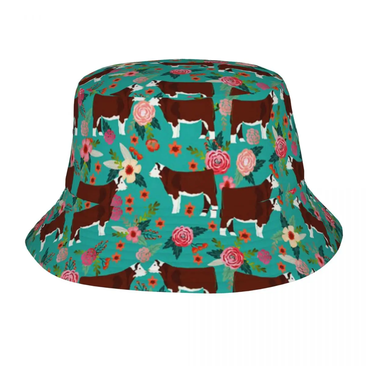 

Hereford Кепка рыбака с цветами из коровы и крупного рогатого скота пляжные шляпы солнцезащитные шапки Мужские Женские Панама Шляпы Боб шляпы для женщин
